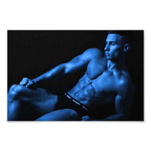 青熱い男の子のポスター フォトプリント (正面)