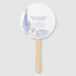 青熱帯植物線画結婚術 ハンドファン