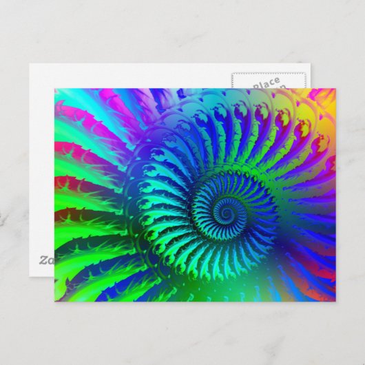 青熱狂するいフラクタル模様 ポストカード (正面/裏面)