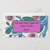 青熱狂する砂漠植物，抽象芸術，ブックマーク サンキューカード (正面)