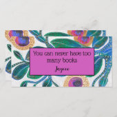 青熱狂する砂漠植物，抽象芸術，ブックマーク サンキューカード (正面/裏面)