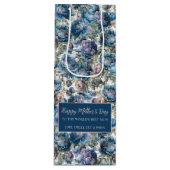 青牡丹の花柄ハッピーマザーズデイ ワインギフトバッグ (正面)