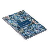 青牡丹フローラモノグラム名 ノートブック (右側)