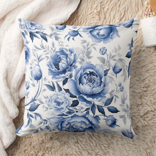 青牡丹 クッション (ブランケット)