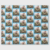 青独身のの写真のパタパーソナライズされたーン ラッピングペーパー (フラット)