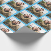 青独身のの写真のパタパーソナライズされたーン ラッピングペーパー (角)