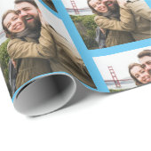 青独身のの写真のパタパーソナライズされたーン ラッピングペーパー (ロールコーナー)