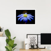 青独身の花と黒 ポスター (ホームオフィス)