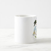 青独身の鳥雪だるま コーヒーマグカップ (中央)