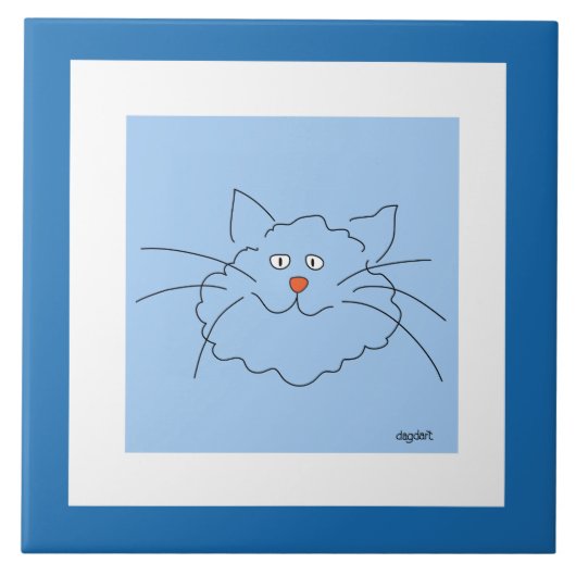 青猫お洒落陶磁器タイル タイル (正面)