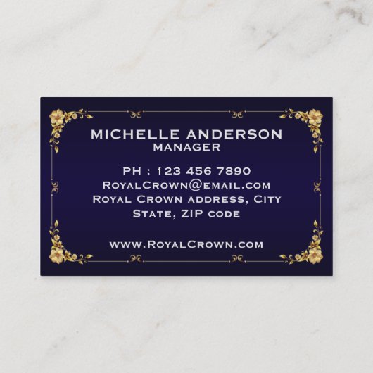 青王室のいオセアニア、3.54インチx 2.165インチ名刺 名刺 (裏面)