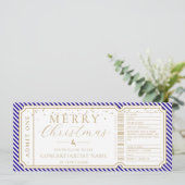 青王室のいストライプチケットギフト券カード 招待状 (スタンド正面)