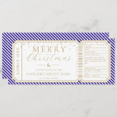 青王室のいストライプチケットギフト券カード 招待状 (正面/裏面)