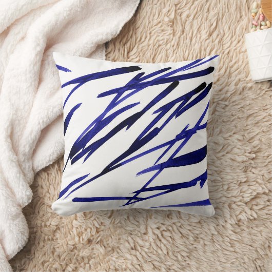 '青王室のいブラシストローク' クッション (ブランケット)