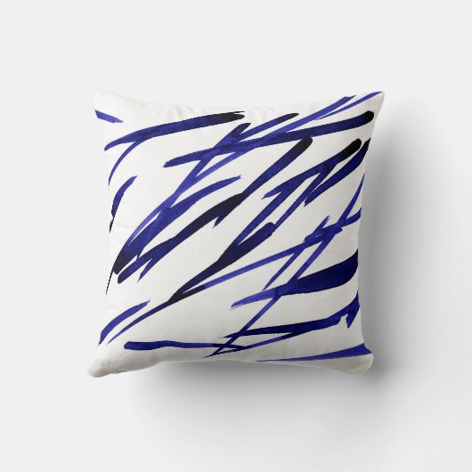 '青王室のいブラシストローク' クッション (裏面)