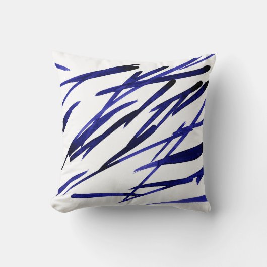 '青王室のいブラシストローク' クッション (正面)