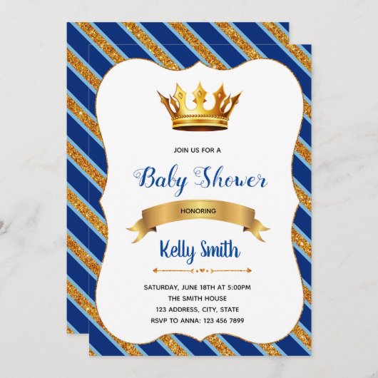 青王室のいベビーシャワーパーティの招待状 招待状 (正面/裏面)