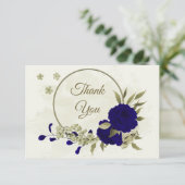 青王室のいベージュの花結婚植物 サンキューカード (スタンド正面)