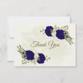 青王室のいベージュの花結婚植物 サンキューカード (正面)