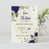 青王室のいベージュの花結婚植物 セーブザデート (スタンド正面)