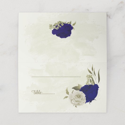 青王室のいベージュの花結婚植物 プレイスカード (外部開封)