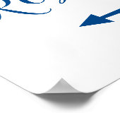 青王室のい化粧室のサイン – 離れ矢印の方向 ポスター (角)