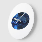 青王室のい楕円形サファイアブルー大時計 ラージ壁時計 (傾斜)