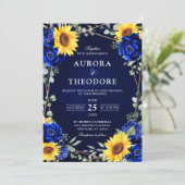 青王室のい素朴ひまわり幾何結婚Inv 招待状 (スタンド正面)