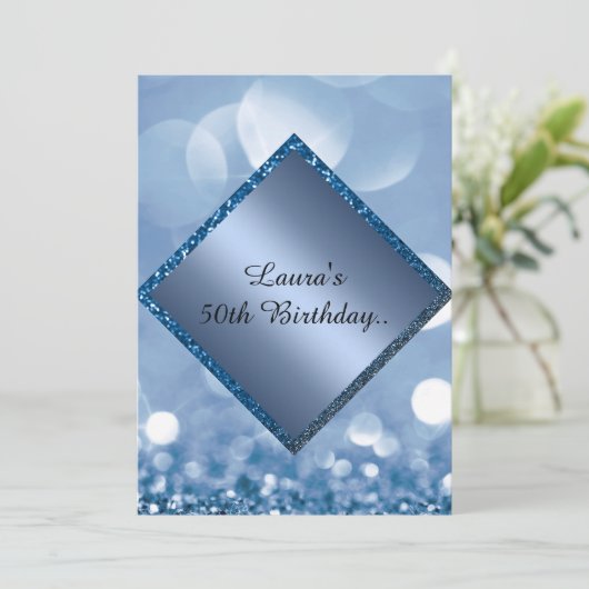 青王室のい誕生日オンラカスタムイエレガントン誕生日 招待状 (スタンド正面)