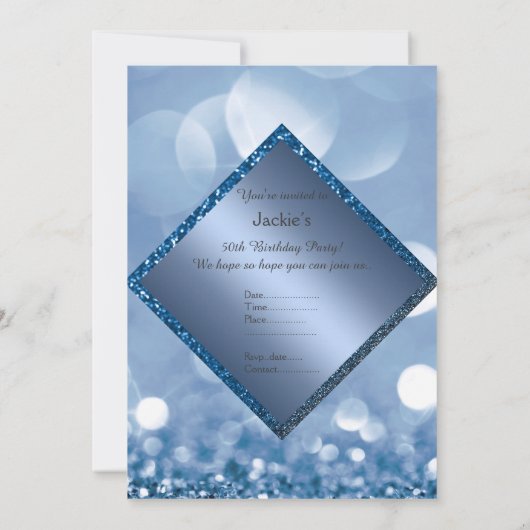 青王室のい誕生日オンラカスタムイエレガントン誕生日 招待状 (裏面)