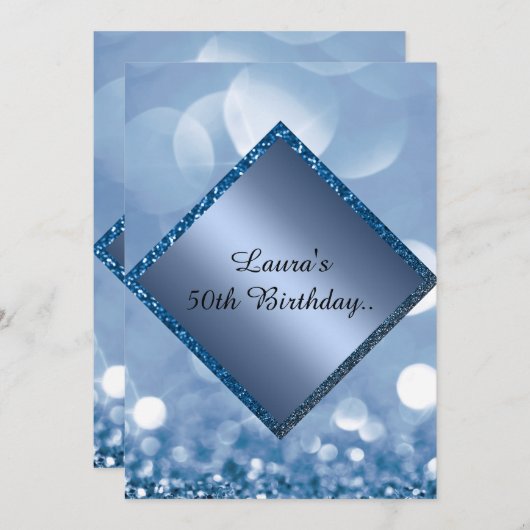 青王室のい誕生日オンラカスタムイエレガントン誕生日 招待状 (正面/裏面)