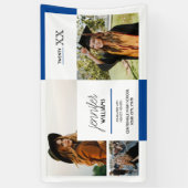 青王室のい3枚の写真卒業バナー 横断幕 (縦)