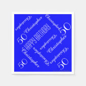 青王室のい50th誕生日パーティーの繰り返し名前,紙 スタンダードカクテルナプキン (正面)