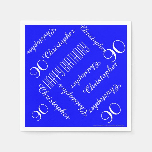 青王室のい90th誕生日パーティーの繰り返し名前,紙 スタンダードカクテルナプキン (正面)