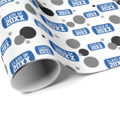 青王室のい「クラス」の犬のラベルと点のパターン ラッピングペーパー (ロールコーナー)