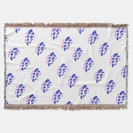 青王室のとピンクの模様 スローブランケット