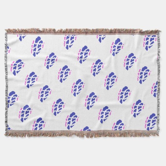 青王室のとピンクの模様 スローブランケット (正面)