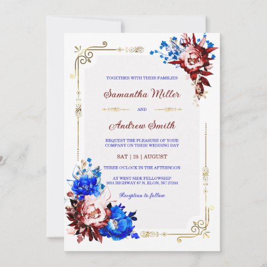 青王室のとブルゴーニュ結婚のテンプレート 招待状 (正面)