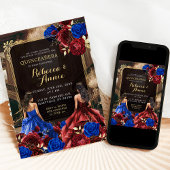 青王室のとブルゴーニュ赤のフローラ15ア王室のニョス 招待状