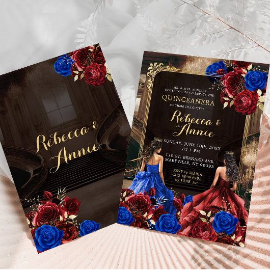 青王室のとブルゴーニュ赤のフローラ15ア王室のニョス 招待状