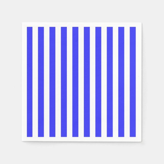 青王室のと白のキャンディストライプ スタンダードカクテルナプキン (正面)