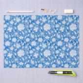 青王室のと白のクロスステッチフローラ 薄葉紙 (クラフト)