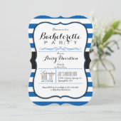 青王室のと白のストライプバチェロレッテ 招待状 (スタンド正面)