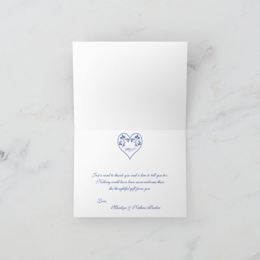 青王室のと白のフローラ写真サンキューカード サンキューカード (内部)