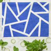 青王室のと白のモザイク模様 キッチンタオル (折り畳み)