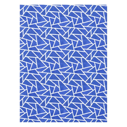 青王室のと白のモザイク模様 テーブルクロス (正面)