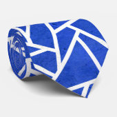 青王室のと白のモザイク模様 ネクタイ (ロール)