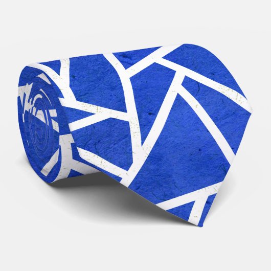 青王室のと白のモザイク模様 ネクタイ (ロール)