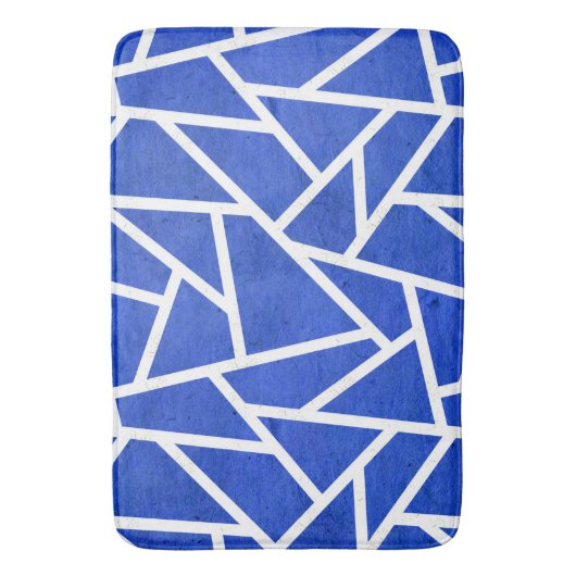 青王室のと白のモザイク模様 バスマット (正面縦)