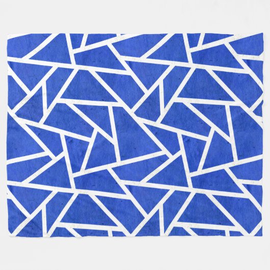 青王室のと白のモザイク模様 フリースブランケット (正面(横))